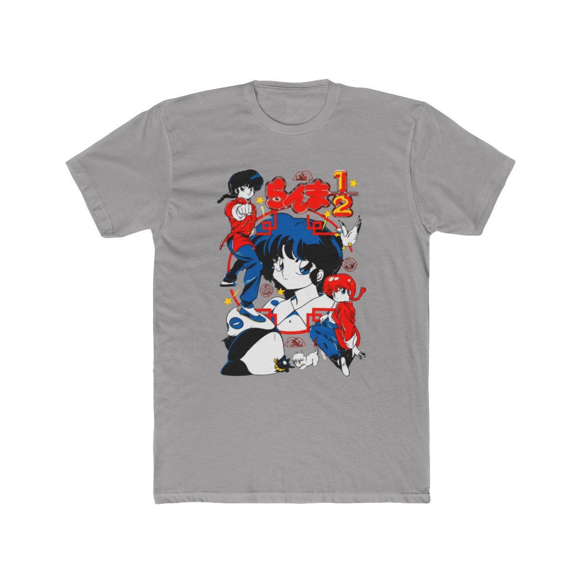 HUBGO Ranma T Shirt Anime Merch Casual Short Sleeved T Shirt Black Tee, Adult, Size: 2XL | Ranma 1/2 - Official T-Shirts merchandise