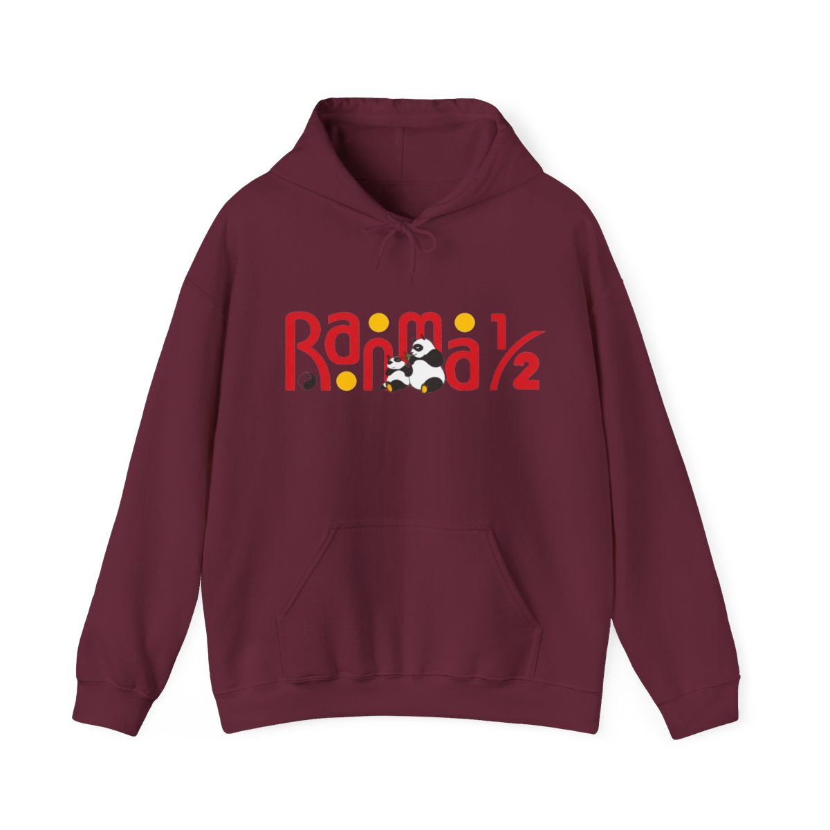 Ranma 1/2 Funny Logo Yellow Backround Hoodie - alternate angle 3, merchandise